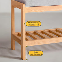 Load image into Gallery viewer, Serenity Oak Entryway Bench with Shoe Rack - Mr Nanyang