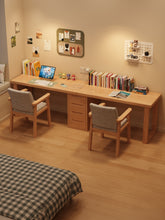 Load image into Gallery viewer, Twin Solid Wood Study Desk Singapore for Two