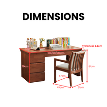 Load image into Gallery viewer, Modern Solid Wood StudyTable with 3-Drawer - Mr Nanyang