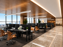 Load image into Gallery viewer, ProStation office workstation in black across an open-plan office floor