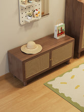 Load image into Gallery viewer, Shoe cabinet with seat Singapore in black walnut, timber settee top without cushion