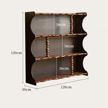Load image into Gallery viewer, Solid Wood Bookcase Singapore – Vintage French 4-Tier Open Display Shelf