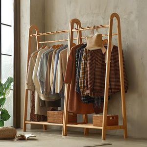 Solid Beechwood Clothes Hanger Rack - Mr Nanyang