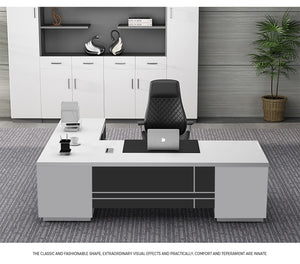 Stylish Modern L-Shaped Desk for Office - Mr Nanyang