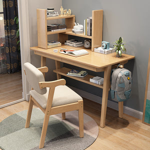 Solid Wood Study Table Desk with Shelf - Mr Nanyang