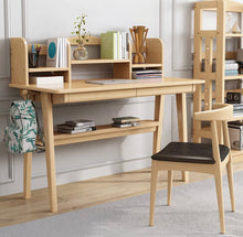 Load image into Gallery viewer, Solid Wood Desk with Shelf Study Table - Mr Nanyang