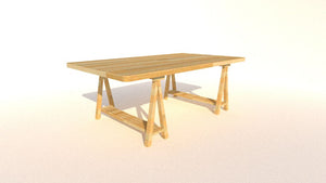 Solid Wood Dining Table with Footrest - Mr Nanyang