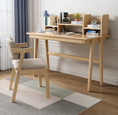 Solid Wood Study Table with Shelf - Mr Nanyang