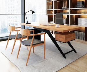 Solid Wood Office Table Soho Desk - Mr Nanyang